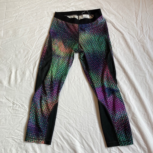 Nike Rainbow Polka Dot Mesh Leggings Medium - Picture 1 of 9